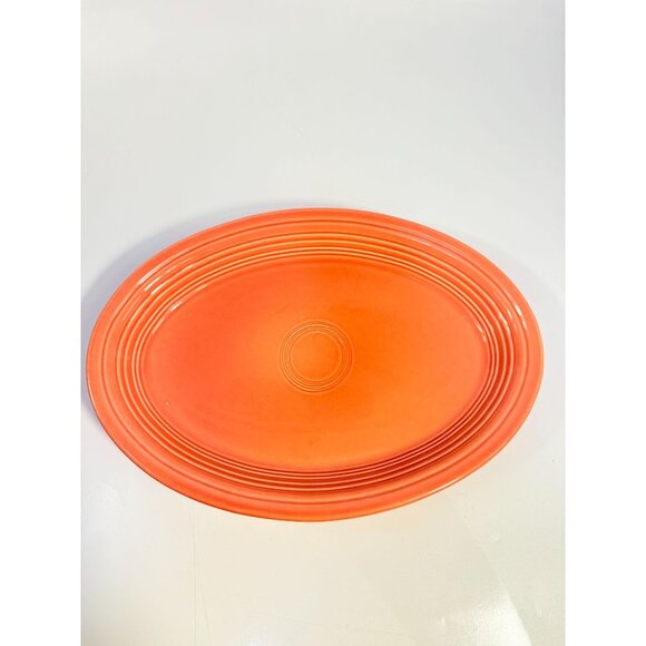Fiestaware Rose Pink Oval Serving Platter Fiesta Plate Dish 13.5" Vintage Large - Picture 3 of 16